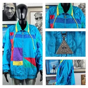 Vintage 80s/90s Casual Isle Colorblock Windbreaker Jacket – Size L
